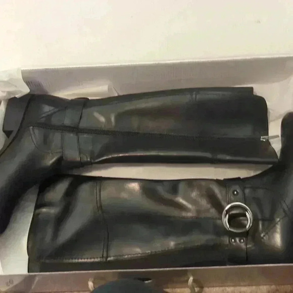 Marc Fisher Medium Calf Leather Riding Boots Gatway Coffee Bean - Picture 9 of 9